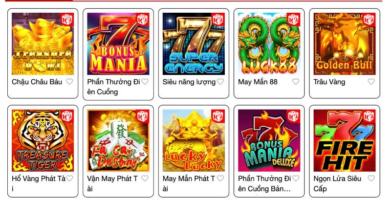Các trò chơi nổi bật tại sảnh slot KA Gaming