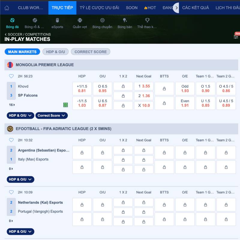 Giao diện kèo trực tuyến tại WW88: Dễ hiểu, rõ ràng